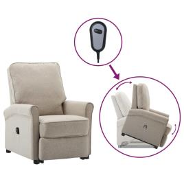 vidaXL Poltrona reclinável elevatória tecido cor creme