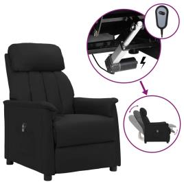 vidaXL Poltrona reclinável elétrica camurça artificial preto