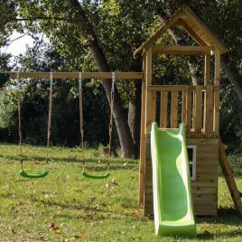 Parque infantil Tibidabo XL com casita e baloiço duplo