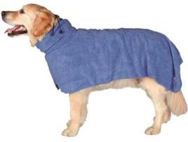 Robe de Banho para Cães TRIXIE com Gola Ajustável (Azul - 50cm - Microfibra - M - Porte Médio)