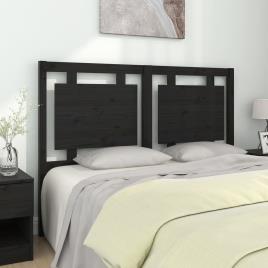 vidaXL Cabeceira de cama 140,5x4x100 cm pinho maciço preto