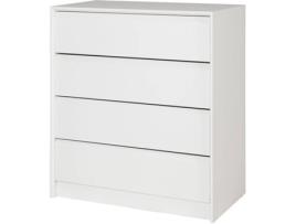 Cómoda MUEBLECASA 4 Gavetas (Aglomerado e Polipropileno  - Branco - 72x45x60 cm )
