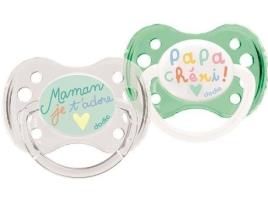 Conjunto 2 Chupetas  0-6 meses Duo Papa Mom