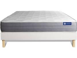 Conjunto de Estrado Branco + Colchão  Actiflex Dream (180x220 cm - Molas Ensacadas)