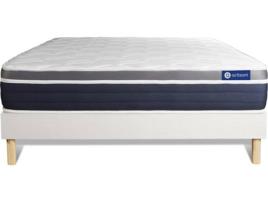 Conjunto de Estrado Branco + Colchão  Actimemo Confort (160x195 cm - Espuma Viscoelástica)