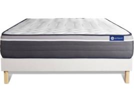 Conjunto de Estrado Branco + Colchão  Actimemo Plus (180x210 cm - Espuma Viscoelástica)