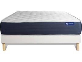 Conjunto de Estrado Branco + Colchão  Actimemo Sleep (140x220 cm - Espuma Viscoelástica)