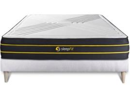 Conjunto de Estrado Branco + Colchão SLEEPFIT Ultra (135x200 cm - Molas Ensacadas)