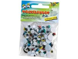 100 Autocolantes  Olhos Ovais Pintados 751