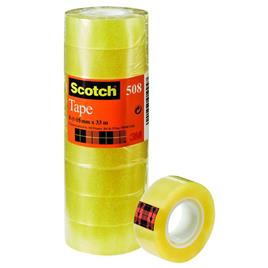 Scotch Fita transparente 508, 15 mm x 33 m, embalagem de 10