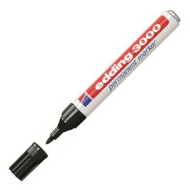 edding Marcador permanente 3000 com ponta arredondada de 1,5 a 3 mm, preto