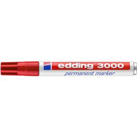 edding Marcador Permanente 3000, Ponta Redonda 1,5 mm - 3 mm, Tecnologia de tinta líquida, Vermelho