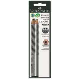 FABER-CASTELL Lápis de Grafite GRIP 2001, Minas HB, Corpo Triangular Prateado com Pega