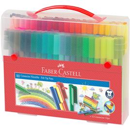 FABER-CASTELL Canetas de Feltro com 12 Conectores, Ponta Média, 80 Cores