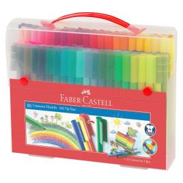 FABER-CASTELL Canetas de Feltro com 12 Conectores, Ponta Média, 80 Cores