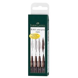 Faber Castell - Cx. 4 Marcadores Pitt Sepia