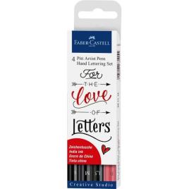 Faber Castell - Set Iniciação Caligrafia - Pretos - CX. 4 Marcadores Pitt