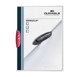 Durable Classificador com Clipe Swingclip®, A4, 30 Folhas, Transparente com Clipe Vermelho