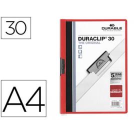 Classificador A4 clip Lateral 30 Folhas Durable Vermelho