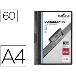 Classificador A4 clip Lateral 60 Folhas Durable Preto