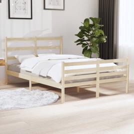 vidaXL Estrutura de cama 140x190 cm pinho maciço