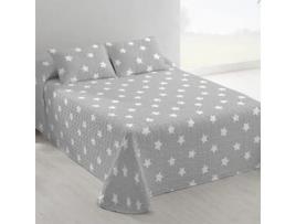 Colcha DOMAINET Estrelas (Cinzento - Poliéster - 250 x 270 cm)