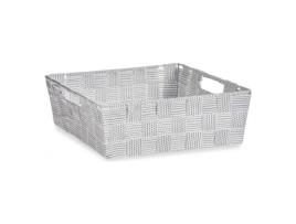 Cabaz Entrançada Tecido Branco (23 X 8 X 27 Cm)