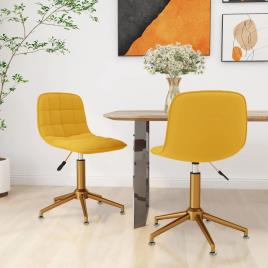 vidaXL Cadeiras de jantar giratórias 2 pcs veludo amarelo mostarda