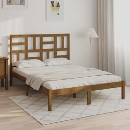 vidaXL Estrutura de cama 160x200 cm madeira maciça castanho mel