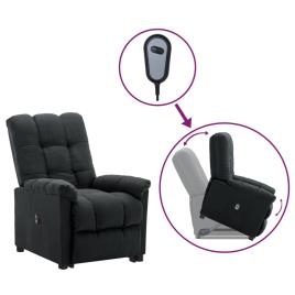 vidaXL Poltrona reclinável elevatória tecido cinzento-escuro