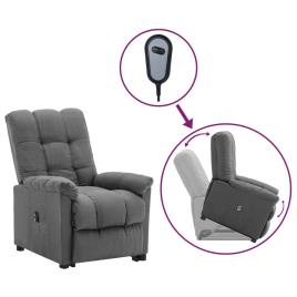 vidaXL Poltrona reclinável elevatória tecido cinzento-claro