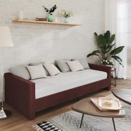 vidaXL Sofá-cama c/ colchão e saída USB 90x200 cm tecido roxo