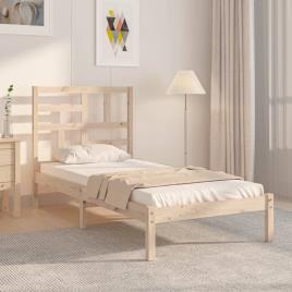 vidaXL Estrutura de cama pequena solteiro 75x190 cm madeira maciça