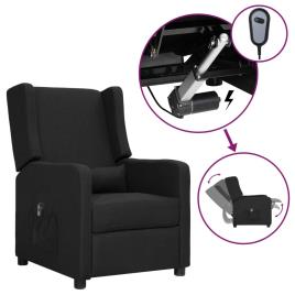 vidaXL Poltrona elétrica reclinável tecido preto