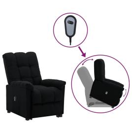 vidaXL Poltrona reclinável elevatória tecido preto