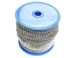 Cadena bolas laton cromado 3,2 mm. rollo 50 metros