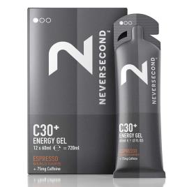 Neversecond C30+ 60 Ml Espresso 12 Units Energy Gels Box