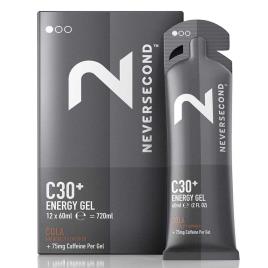 Neversecond C30+ 60ml Cola 12 Units Energy Gels Box