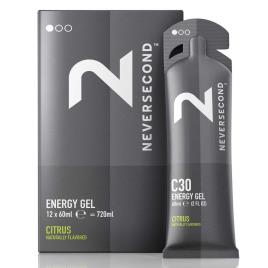 Neversecond C30 60ml Citrus 12 Units Energy Gels Box