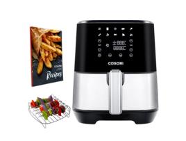 Fritadeira COSORI Stainless Chef Edition (Sem óleo - 5,5 L - 1700 W - Preto  e Branco)