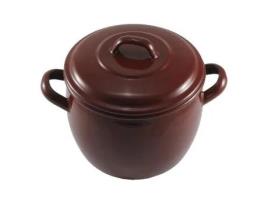 Olla esmalte marron bombeada 24 cm