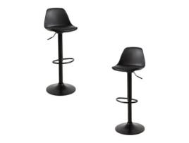 Conjunto 2 Bancos Tulipa Black REGALOS MIGUEL (Couro Sintético - Preto - 95x31x31cm)