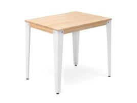 Mesa de Refeição BOX FURNITURE Lunds (Branco - Madeira e Aço - 59 x 59 x 75.5 cm)