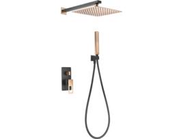 Conjunto ducha monomando empotrado Suecia negro or IMEX BDC032-6NOR