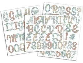 Figuras de Padrões Adesivos e Letras TOGA em Cores Pastel