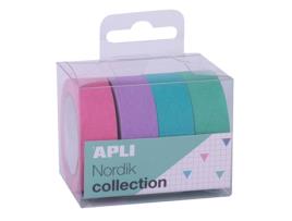 Fita Washi 15mmx10m Pastel Nordik 4 unidades