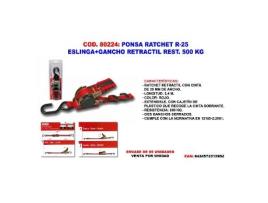 Ponsa ratchets r-25 eslinga+gancho retractil rest.500 kg