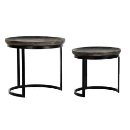 Conjunto de 2 Mesas Dkd Home Decor Preto Metal Ca.