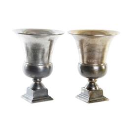 Vaso Dkd Home Decor Prateado Dourado Alumínio Mod.
