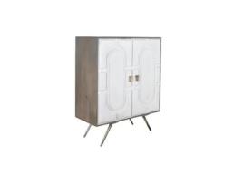 Aparador DKD Home Decor Cinzento Dourado Branco Latão Madeira de mangueira (93 x 41 x 114 cm)
